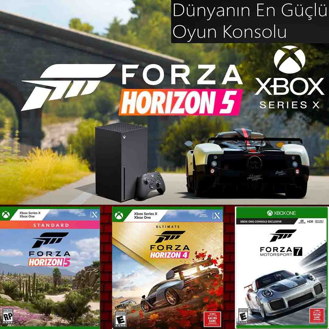 FORZA HORIZON 5 , FORZA MOTORSPORT 7 , DIRT 5.  İki kişilik araba yarışları serisi. Dünyanın en güçlü oyun konsolu XBOX SERIES X farkıyla!